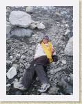 15April05 - EverestTrek 357 * It's a little slippery on the glacier there Nay. (Nay had to re-enact this as Andy wanted a long lasting photo of the occassion) * 1704 x 2272 * (775KB)